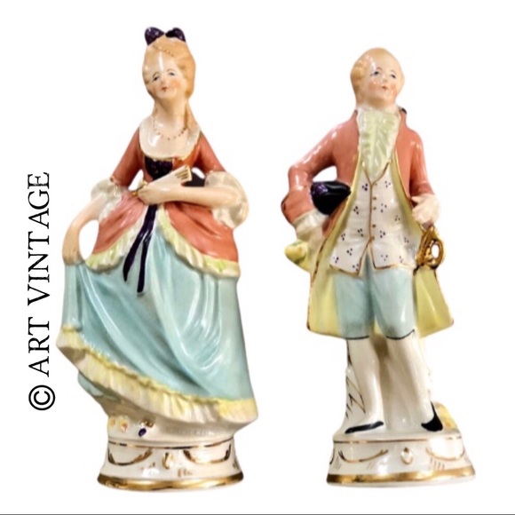 ⭐️Coventry USA⭐️Colonial Pair Fine Porcelain Lady 5012 B Man 5013 B Collectibles - Picture 1 of 13